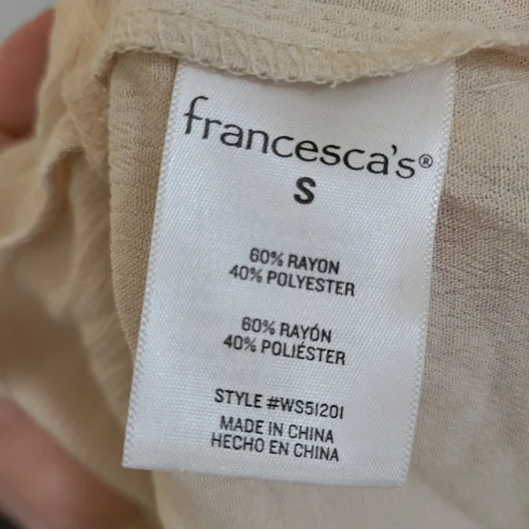 !!!SOLD!!! Audrey Parks Francesca's Embroidered Baby Doll Boho Mini Dress Cream - Picture 3 of 11